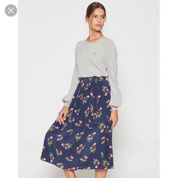 Joie Dresses & Skirts - Joie Almudena Silk Cherry Print Skirt